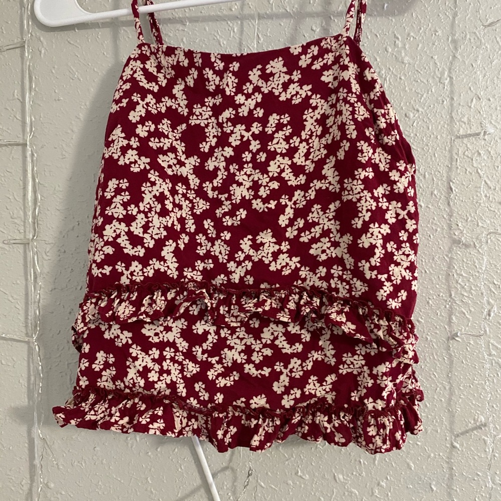 Red and white tank top